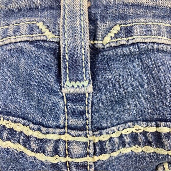 Classic Fit Vigoss Boot Cut Distress Jeans w Rhinestone Thick Embellish pockets - Picture 14 of 16